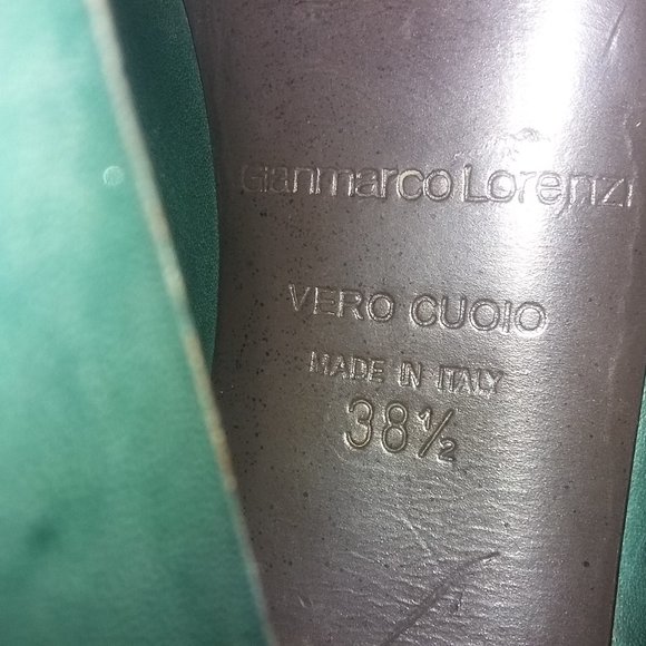 Gianmarco Lorenzi Vero Cuoio Petrol Green knee high leather boots - Picture 7 of 7